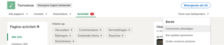 LinkedIn beheerder connecties maken linkedIn