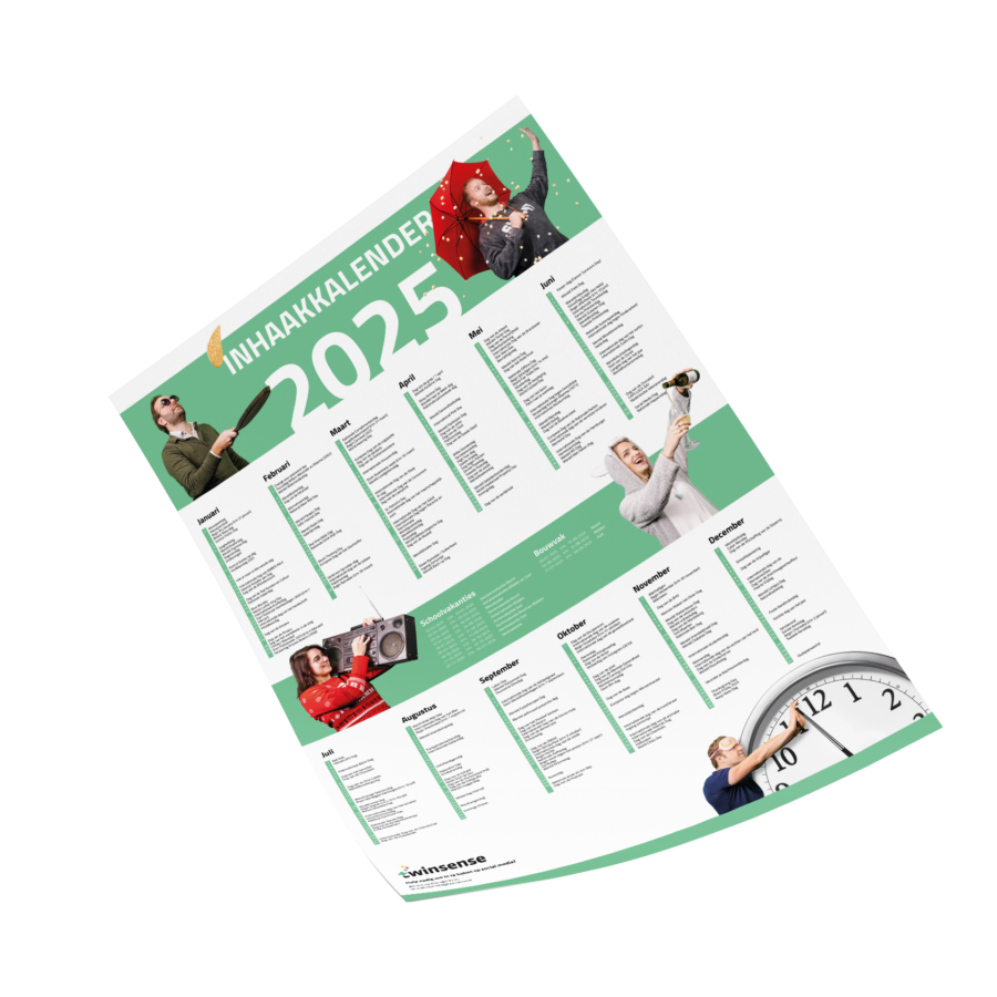 Inhaakkalender 2025 poster download gratis Twinsense